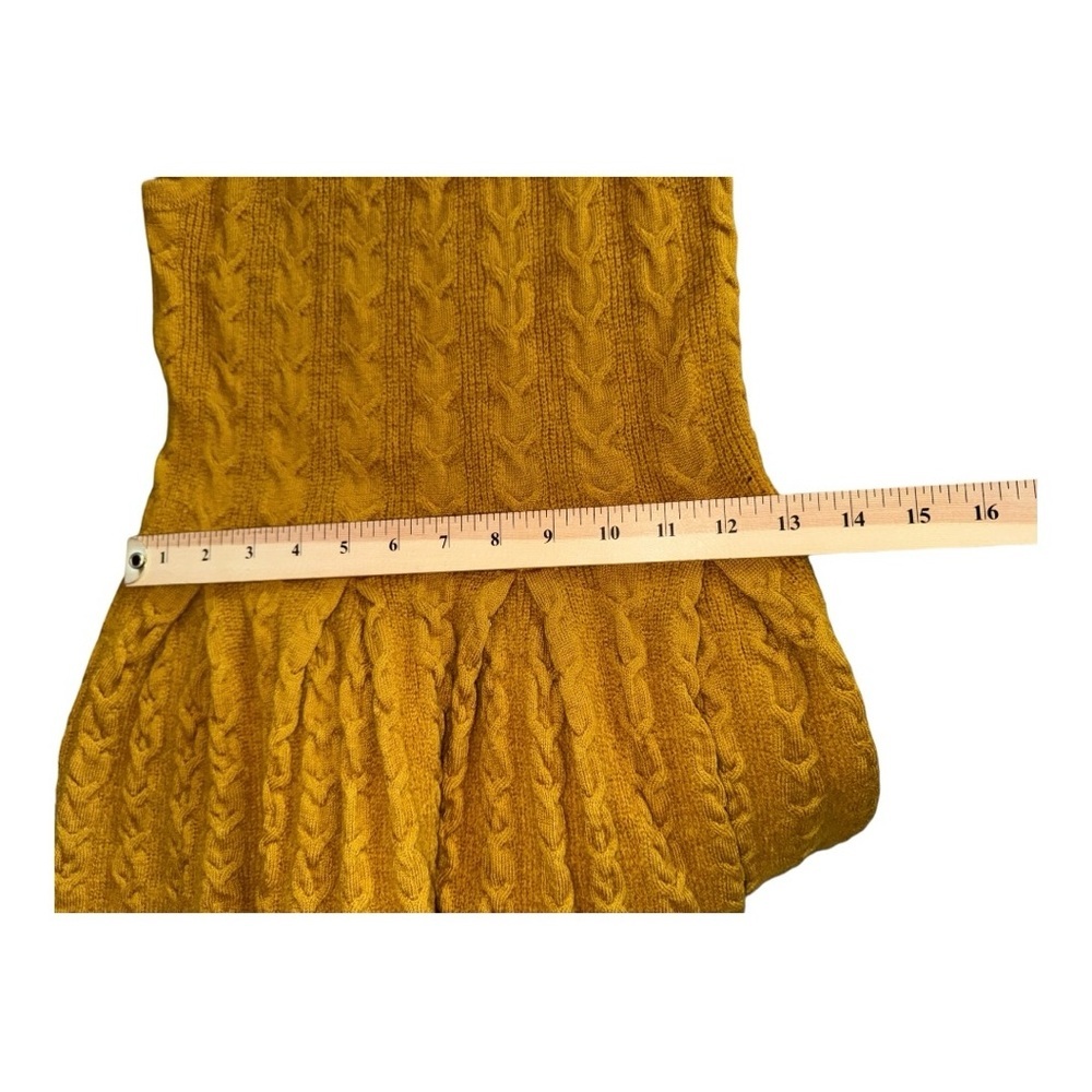 Anthropologie Far Away From Close Wool Sweater Dress Mustard  pleated size M - Picture 7 of 10